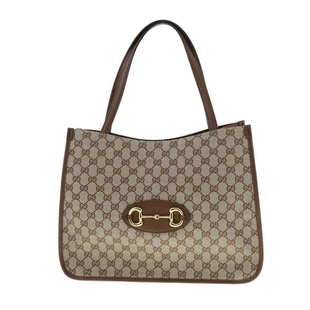 GUCCI Horsebit Tote Bag Brown